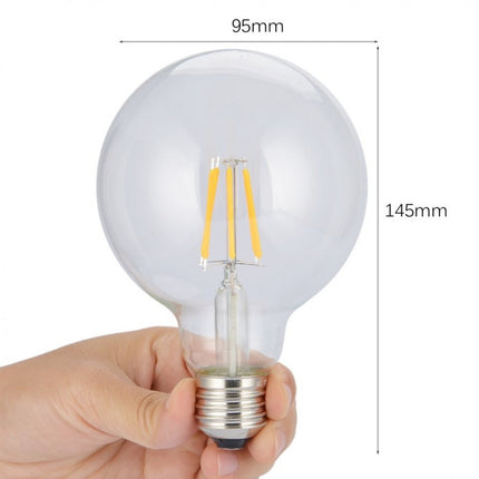 Große LED-Lampe G95, E27, 4W, Kunststoff, Dimmbar, Warm Licht, für Außen