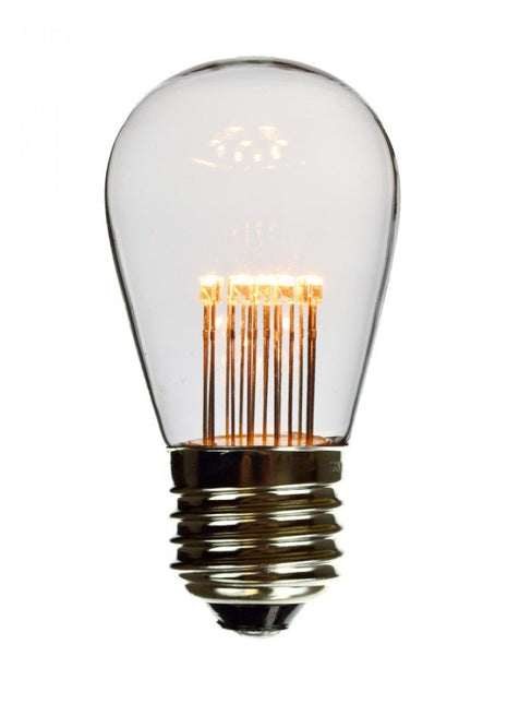 Lichterkette 15M mit 24 LED-Birnen, E27, 1W, Kunststoff, Dimmbar, Weißes Kabel mit Pendel, Verbindbar 650M, für Außen