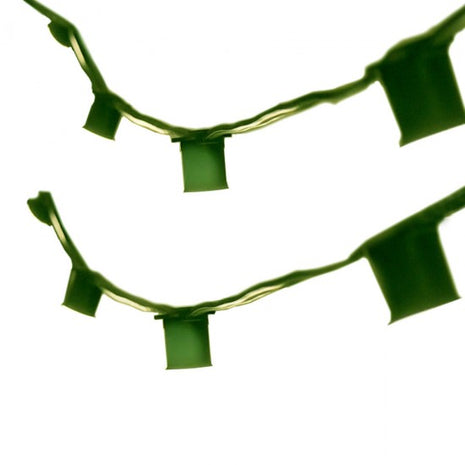 Grünes Kabel 100M mit 300 Fassungen E27 aus max 15W, für Außen