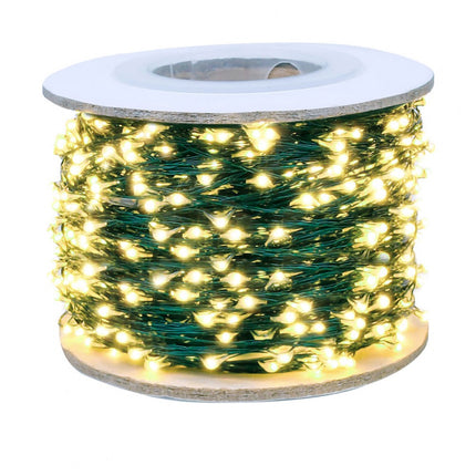 Kupferdraht Lichterkette 100M mit 1000 LEDs, Warm Licht mit Transformator und Fernbedienung, für Außen
