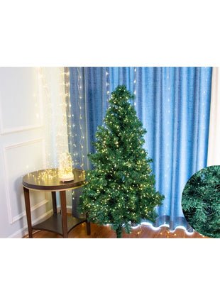 Kupferdraht Lichterkette 20M mit 200 LEDs, Grün Kupfer mit Transformator und Fernbedienung, Warm Licht, für Außen