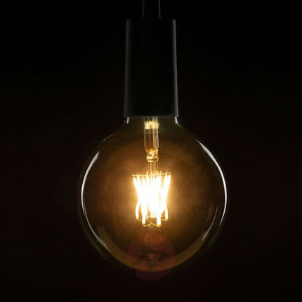 Große Lampe mit 6 LEDs Filament G95, E27, 6W, Glas, Warm Licht, für Außen