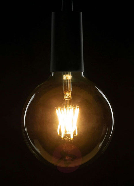 Große Lampe mit 6 LEDs Filament G95, E27, 6W, Glas, Warm Licht, für Außen