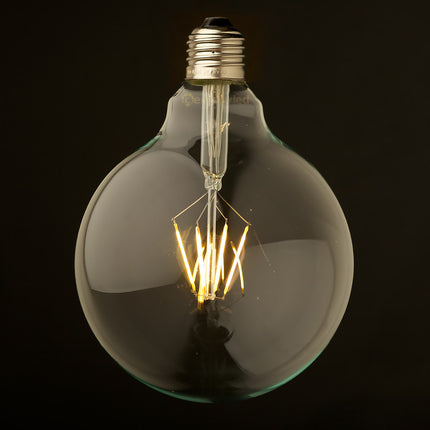 Große Lampe mit 6 LEDs Filament G125, E27, 8W, Glas, 50lm/W, Warm Licht, für Außen