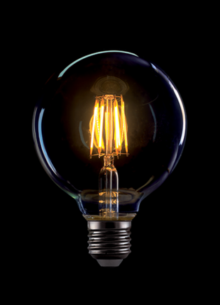 Große Lampe mit 8 LEDs Filament G95, E27, 8W, Glas, Warm Licht, für Außen