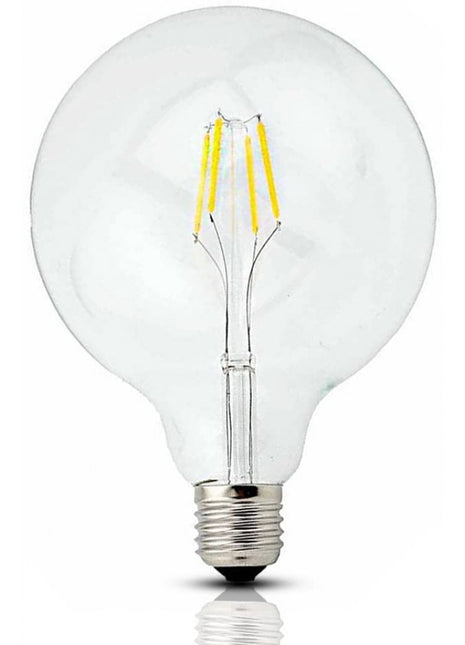 Große LED Lampe G125, E27, 4W, Glas, Dimmbar, 75lm/W, Warm Licht, für Außen