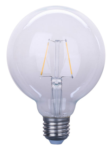 Große LED-Lampe G95, E27, 2W, Kunststoff, Dimmbar, Warm Licht, für Außen