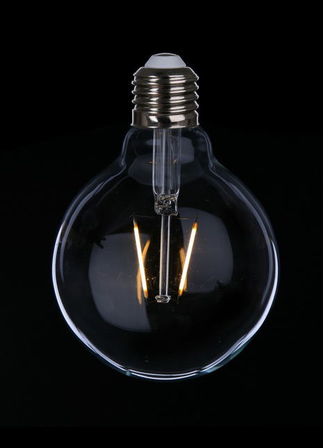 Große LED-Lampe G95, E27, 2W, Kunststoff, Dimmbar, Warm Licht, für Außen