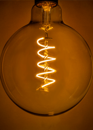 LED Bulb Spirale 4W, G125, E27, Glas, Dimmbar, 50lm/W, Warm Licht, für Außen