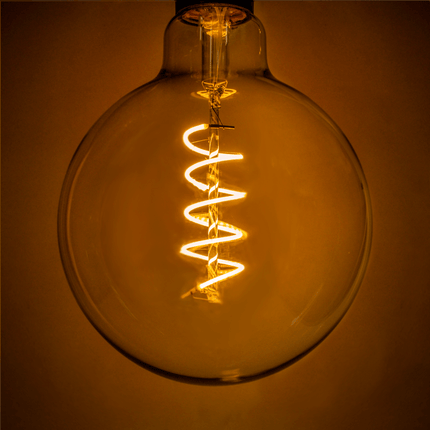 LED Bulb Spirale 4W, G125, E27, Glas, Dimmbar, 50lm/W, Warm Licht, für Außen