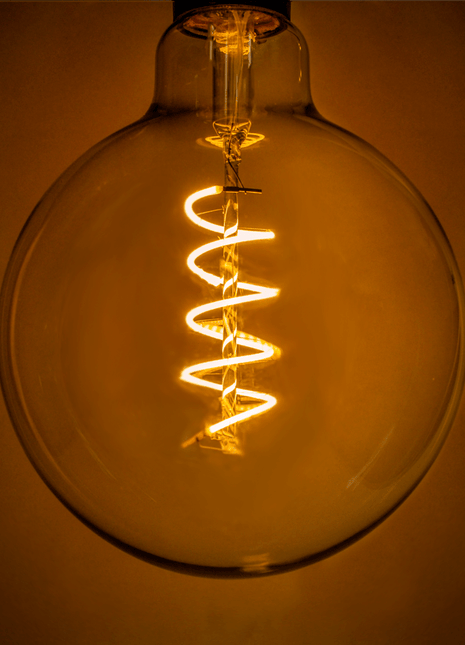 LED Bulb Spirale 4W, G125, E27, Glas, Dimmbar, 50lm/W, Warm Licht, für Außen