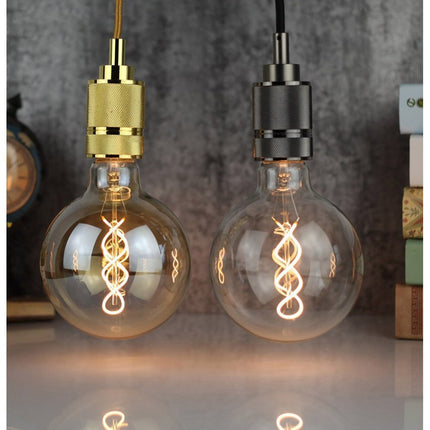 LED Bulb Spirale 4W, G125, E27, Glas, Dimmbar, 50lm/W, Warm Licht, für Außen