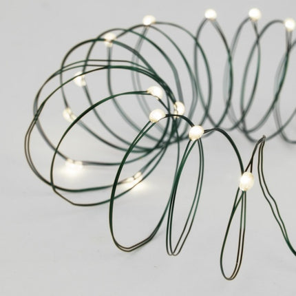 Kupferdraht Lichterkette 20M mit 200 LEDs, Grün Kupfer mit Transformator, Warm Licht, für Außen