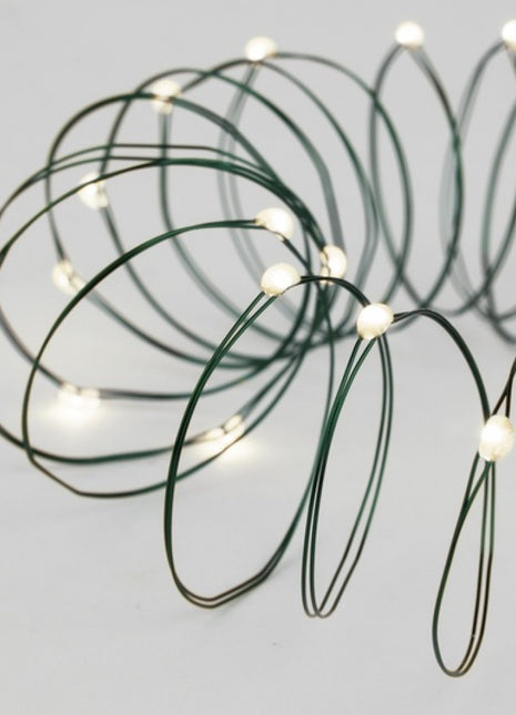 Kupferdraht Lichterkette 50M mit 500 LEDs, Grün Kupfer mit Transformator, Warm Licht, für Außen