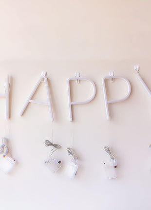 Beleuchtete Buchstaben Alphabet LED Neon, Kunststoff, mit Batterien und USB