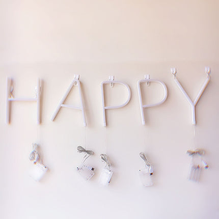 Beleuchtete Buchstaben Alphabet LED Neon, Kunststoff, mit Batterien und USB