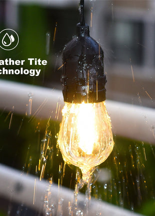 Lichterkette 10M mit Pendel mit 20 Birnen-LEDs, E27, 4W, Schwarzes Kabel, Verbindbar 120M, für Außen