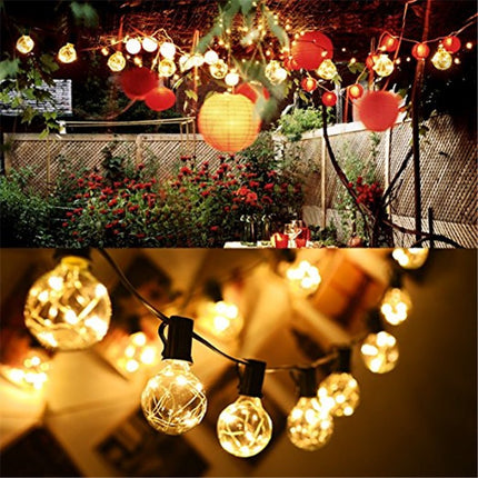 Lichterkette 3,5M mit 12 LED-Lampen E12, Schwarzes Kabel, Verbindbar 14M, für Außen