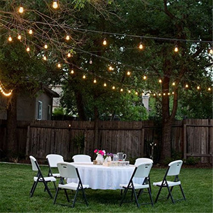 Lichterkette 15M mit 15 Pendel Glühbirnen E27, 25W, Glas, Dimmbar, Schwarzes Kabel, Warm Licht, Verbindbar 60M, für Außen