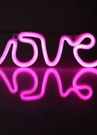 Dekorative Wort Neon LOVE, Nachtlicht, Warm Licht, mit Batteriebetrieb