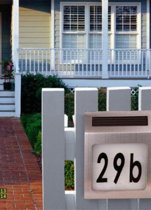 Solar Hausnummer Edelstahl mit 3 LEDs mit Dämmerungssensor, für Wandmontage