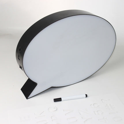 Leuchtkasten A4 mit 3 Marker, Handschrift, Lightbox Meldungsfelder (A4 Oval), Batteriebetrieben, Mikro-USB