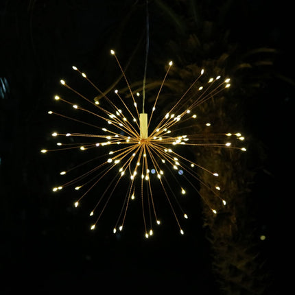 Feuerwerk Lampe mit 120 Mini-LEDs, Kupferdraht, Dimmbar, mit Fernbedienung und Batteriebetrieben, Warm Licht, für Außen