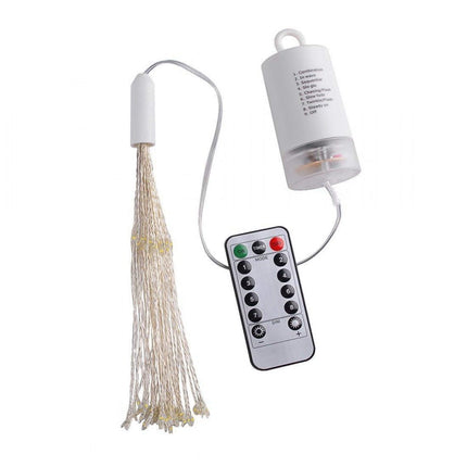 Feuerwerk Lampe mit 120 Mini-LEDs, Kupferdraht, Dimmbar, mit Fernbedienung und Batteriebetrieben, Warm Licht, für Außen