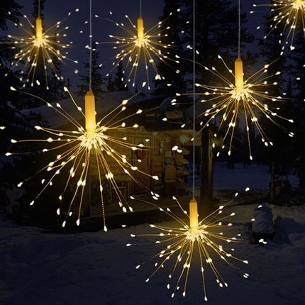 Feuerwerk Lampe mit 120 Mini-LEDs, Kupferdraht, Dimmbar, mit Fernbedienung und Batteriebetrieben, Warm Licht, für Außen