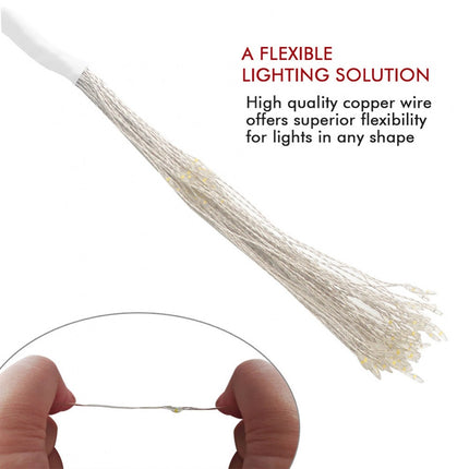 Silberdraht Lichterkette 3,3M mit 5 Feuerwerke, 500 LEDs, Warm Licht, Strombetrieb, für Außen