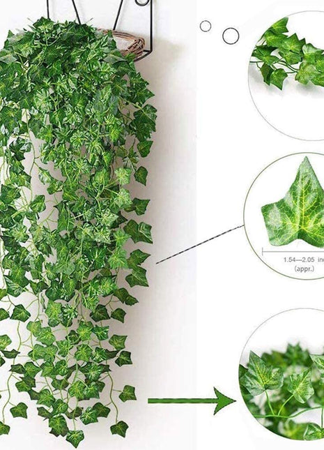 Künstliche Efeu-Girlande 2M, Kunstblumen für Hochzeit Party für Innen- Außendekoration