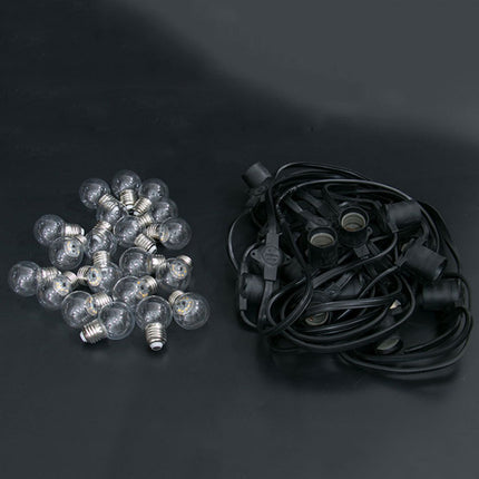 Kabel 100M mit 300 Fassungen E27 aus max. 15W, Schwarzes Kabel, für Außen