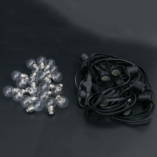 Kabel 100M mit 300 Fassungen E27 aus max. 15W, Schwarzes Kabel, für Außen