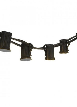 Lichterkette 9M mit 30 + 3 Geschenke Glühlampen Filament E12, 7W, Schwarzes Kabel, für Außen