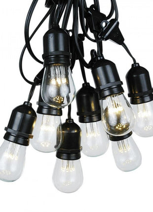 Kabel mit Pendel 100M mit 300 Fassungen E27, Schwarzes Kabel, für Außen