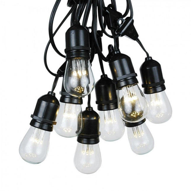 Kabel mit Pendel 100M mit 300 Fassungen E27, Schwarzes Kabel, für Außen