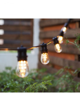 Kabel 5M mit 10 Fassungen E27, Schwarzes Kabel, Verbindbar max. 1000W, für Außen