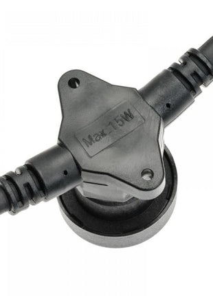 Kabel 10M mit 20 Fassungen E27 max. 15W, Schwarzes Kabel, Verbindbar max. 1000W, für Außen