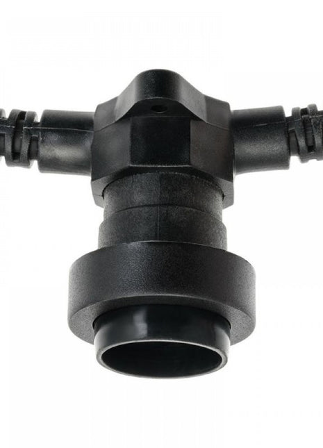 Kabel 10M mit 20 Fassungen E27 max. 15W, Schwarzes Kabel, Verbindbar max. 1000W, für Außen