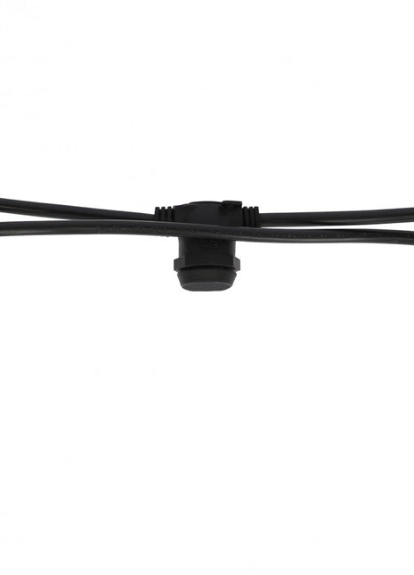 Kabel 10M mit 40 Fassungen E14S, Schwarzes Kabel, Verbindbar max. 900W, für Außen