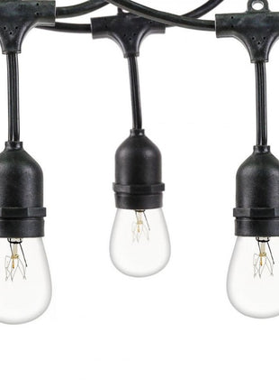 Kabel mit Pendel 4,5M mit 10 Fassungen E27, Schwarzes Kabel, Verbindbar max. 1000W, für Außen