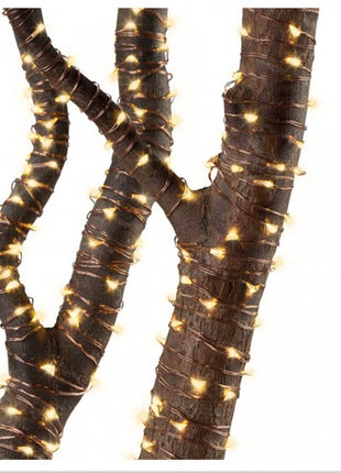 Silberdraht Lichterkette 5M mit 50 Mini-LEDs, 10 Haken und Batteriebetrieb