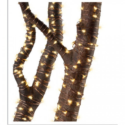 Silberdraht Lichterkette 5M mit 50 Mini-LEDs, 10 Haken und Batteriebetrieb
