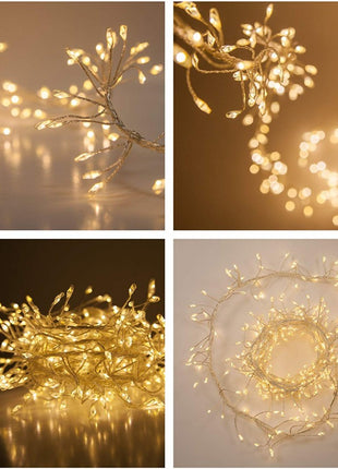 Kupferdraht Tannengirlande 10M mit 300 Mini-LED, Warm Licht, für Außen