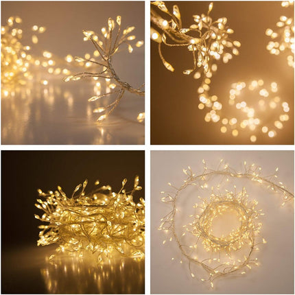 Kupferdraht Tannengirlande 10M mit 300 Mini-LED, Warm Licht, für Außen