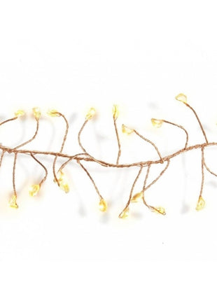 Tannengirlande 6M mit 200 Mini-LEDs, Kupferdraht, Warm Licht, für Außen