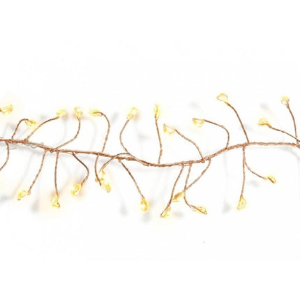 Tannengirlande 6M mit 200 Mini-LEDs, Kupferdraht, Warm Licht, für Außen