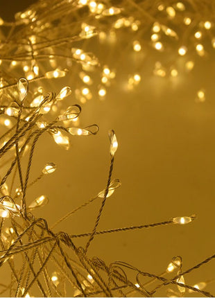 Tannengirlande 6M mit 200 Mini-LEDs, Kupferdraht, Warm Licht, für Außen