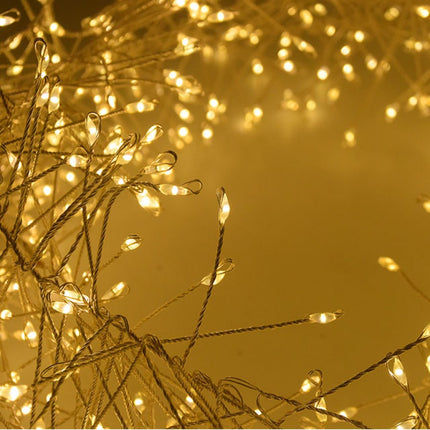 Kupferdraht Tannengirlande 10M mit 300 Mini-LED, Warm Licht, für Außen