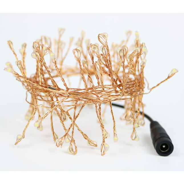 Tannengirlande 6M mit 200 Mini-LEDs, Kupferdraht, Warm Licht, für Außen